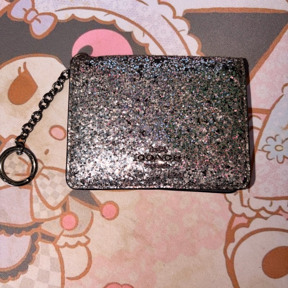 Coach Glitter Keychain Wallet